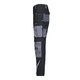 Black and gray work trousers in polyester-cotton blend with multiple pockets.