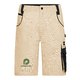 Beige/black work shorts made of polyester and cotton with multiple pockets.