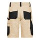 Beige/Black cotton blend work shorts with multiple pockets.