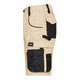 Beige and black polyester-cotton shorts with multiple pockets.