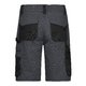 Dark gray/black polyester-cotton shorts with multiple pockets.
