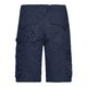 Navy blue work shorts made from polyester-cotton blend with multiple pockets.
