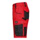 Red/Black polyester-cotton blend work shorts with multiple pockets.