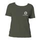 Khaki cotton T-shirt for women with short sleeves.