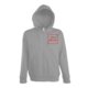 Gray sweatshirt jacket with hood and full zip for men.