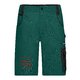 Green fabric unisex shorts with pockets.