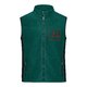 Green fleece vest with full zip and side pockets.