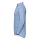 Light blue fabric shirt with long sleeves and collar.