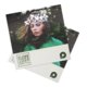Paper portrait folding cards with partial raised varnish.