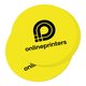 Yellow paper sticker in a custom shape.