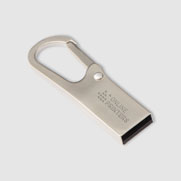 Ragusa metal USB flash drive with carabiner