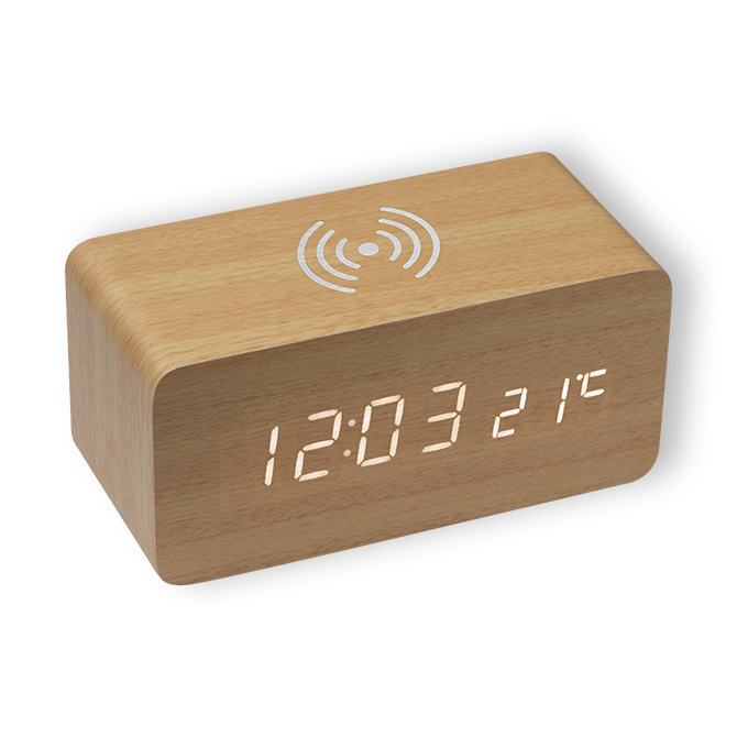 Bridgeport desk clock with wireless charger