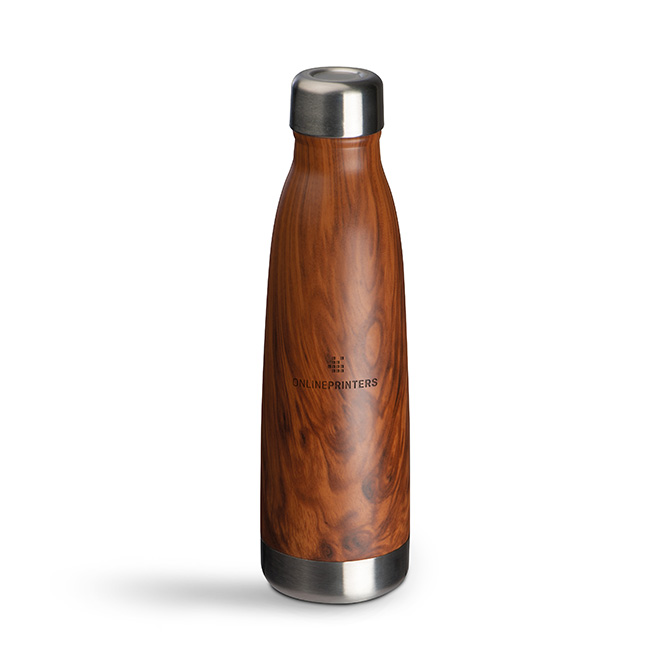 Tampa wood effect stainless steel vacuum flask