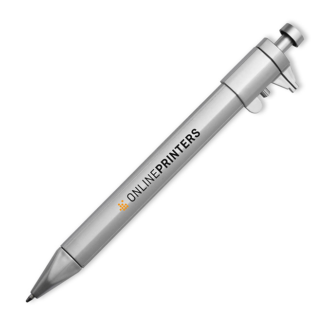 Plastic Ball pen with sliding calliper Prescot