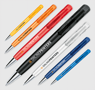 senator Challenger Clear press button pen with metal tip