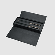 senator® Black Line set of ball pen and fountain pen in a leather case