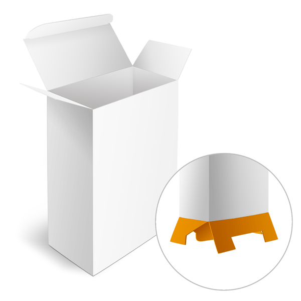 1-2-3 bottom boxes with tuck flap, unprinted