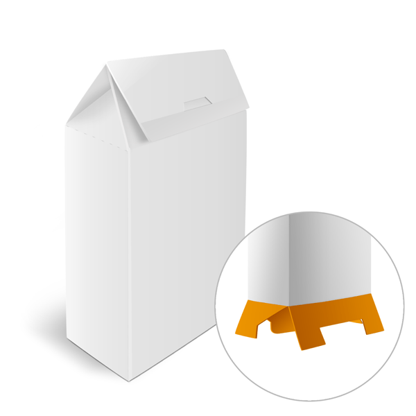 Gable boxes with 1-2-3 bottom, unprinted