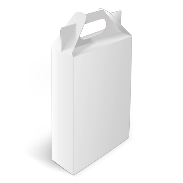 Gable boxes with handle and 1-2-3 bottom, unprinted