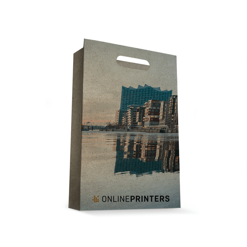 Eco/natural paper bags with die cut handles