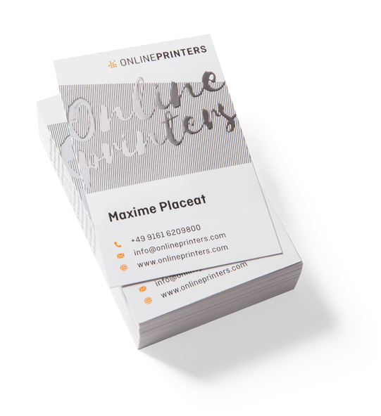 Business cards with spot hot foil stamping