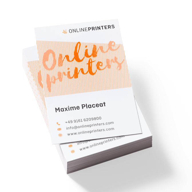 Business cards with spot UV varnish