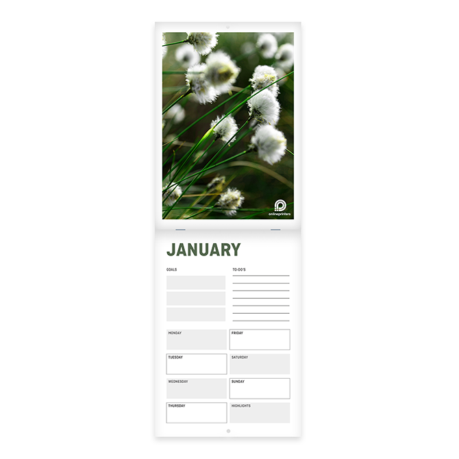 Brochure calendars without cover