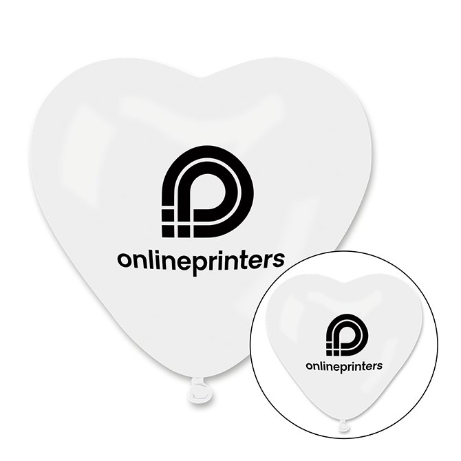 Heart balloons, printed on both sides