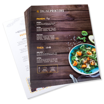 Image Showcase your offering:<br> With folded A5 menus.