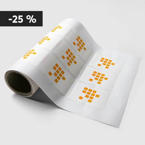 Square adhesive labels, 70 gsm offset paper