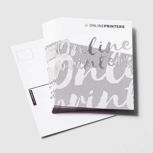 Postcards with spot silver foil