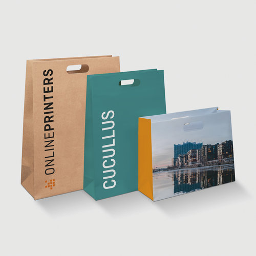 Eco/natural paper bags with die cut handles, 30 x 40 x 10 cm 1
