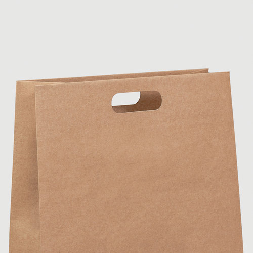Eco/natural paper bags with die cut handles, 30 x 40 x 10 cm 1