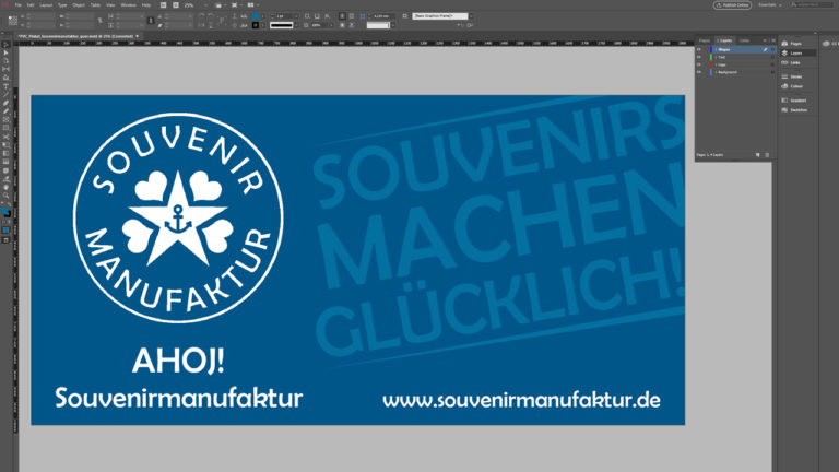 Banner design for AHOJ! Souvenirmanufaktur