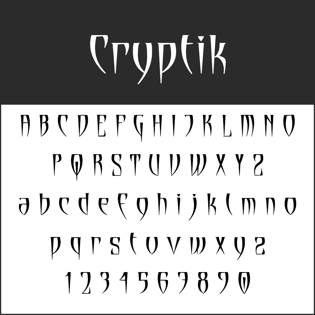halloween font: Cryptik