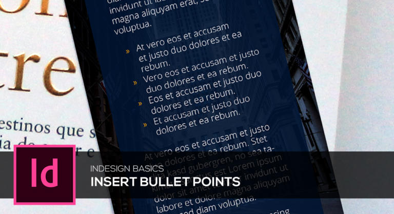 How to add bullets in InDesign – Basics Tutorial