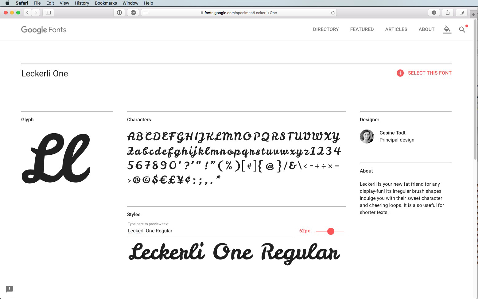 Script-Font Leckerli One