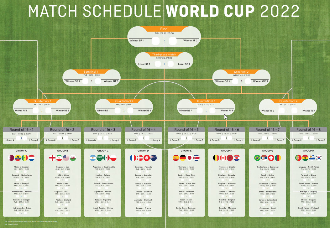 2022 World Cup Fixture Schedule Templates For Your Marketing