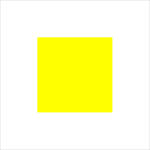 A solid yellow square centered on a plain white background.
