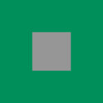 A solid gray square is centered on a solid green background.
